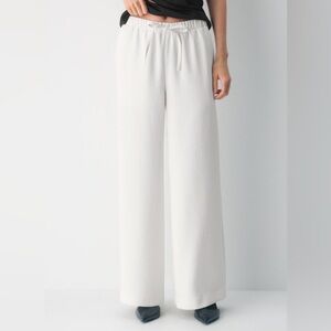 ARITZIA Lodge Pant Crepette Light Birch M 28.5” Japanese Crepe Cream Wide Leg
